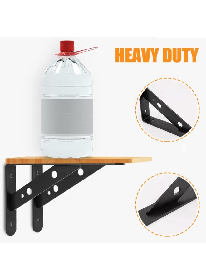 4 Pack Heavy Duty L Shelf Brackets 7.8x4.7 inch, 90 Degree Shelf Bracket for Wall, 66lbs Load Bearing 200x120mm - Image 5